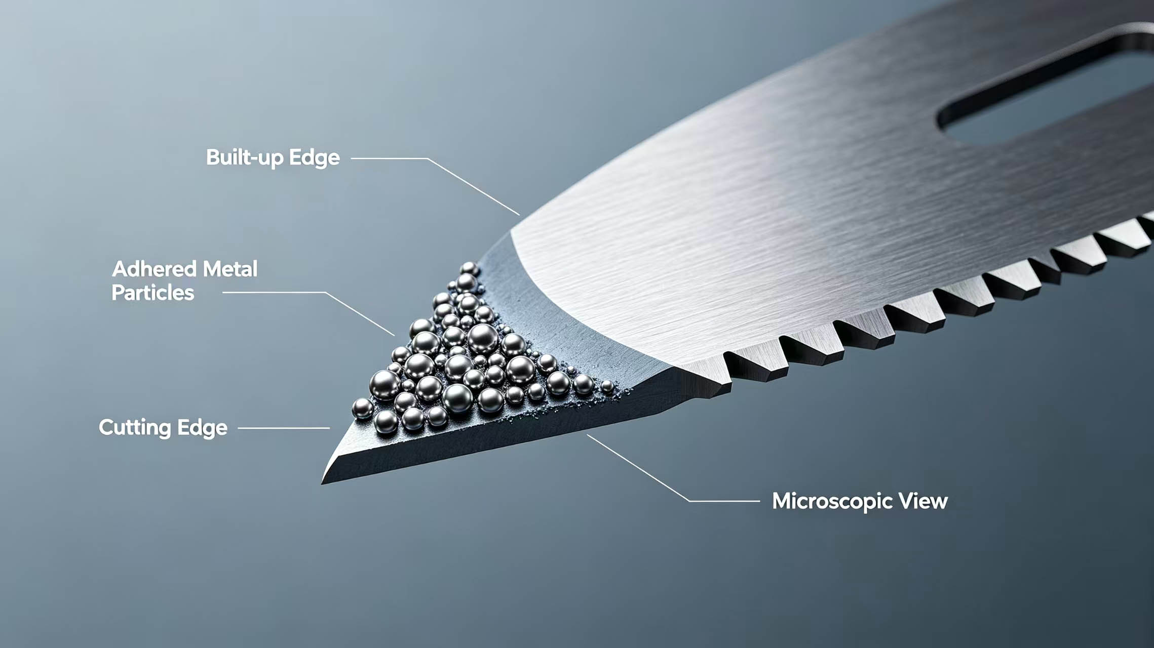 Built-up edge microscope image