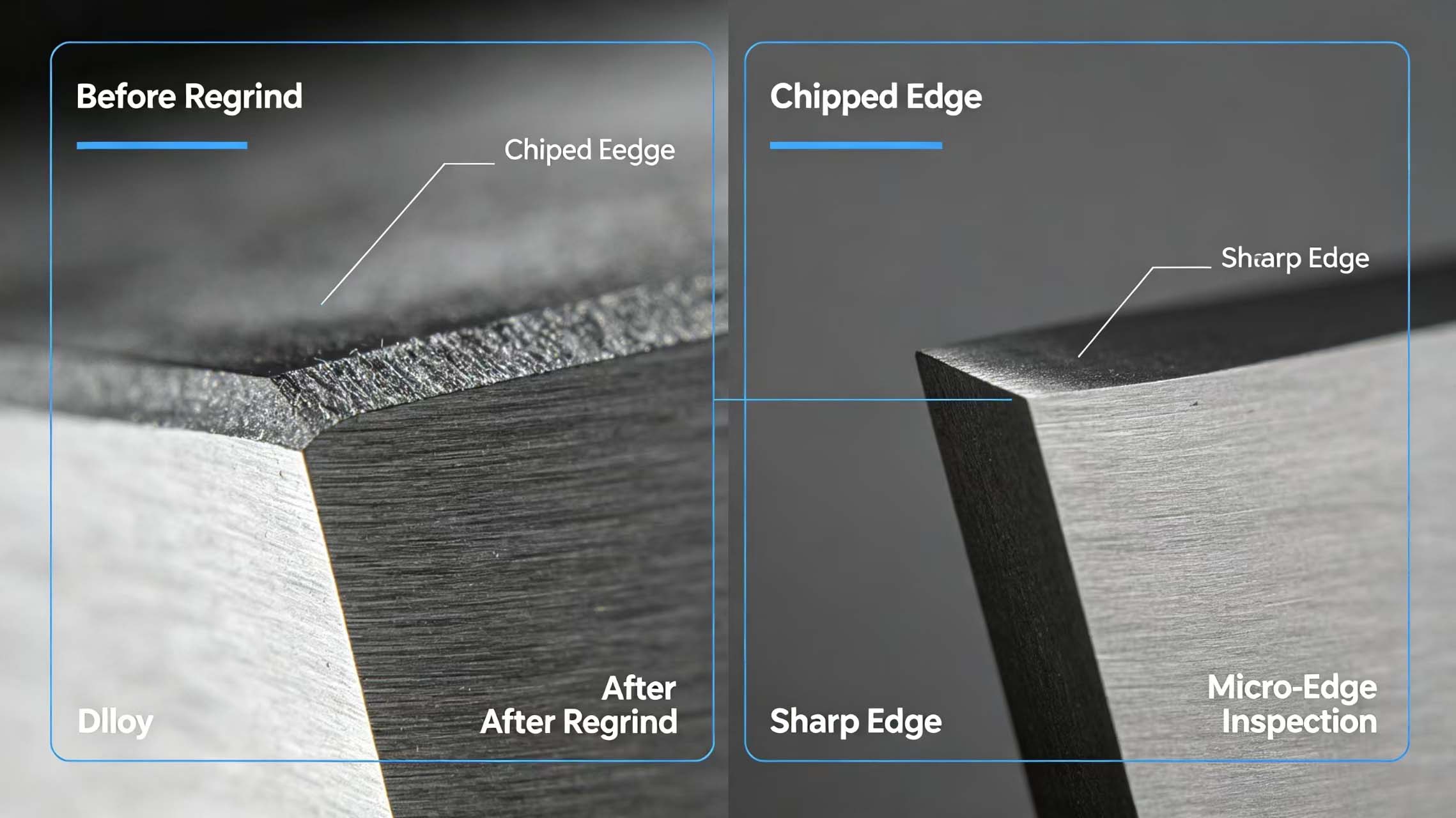 Mingbai before-and-after regrind comparison image Mingbai before-and-after regrind comparison image