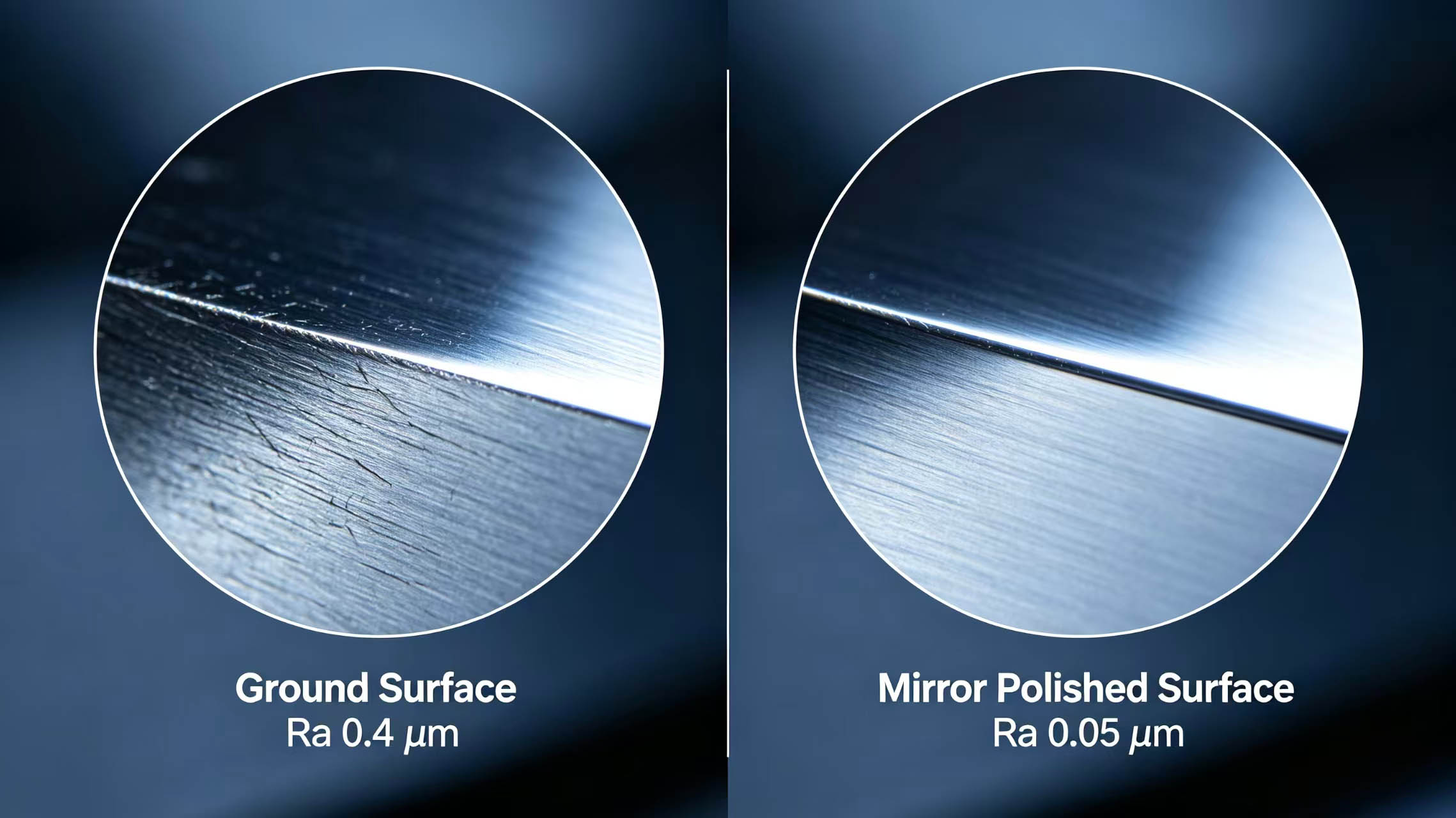 Surface finish comparison image Surface finish comparison image