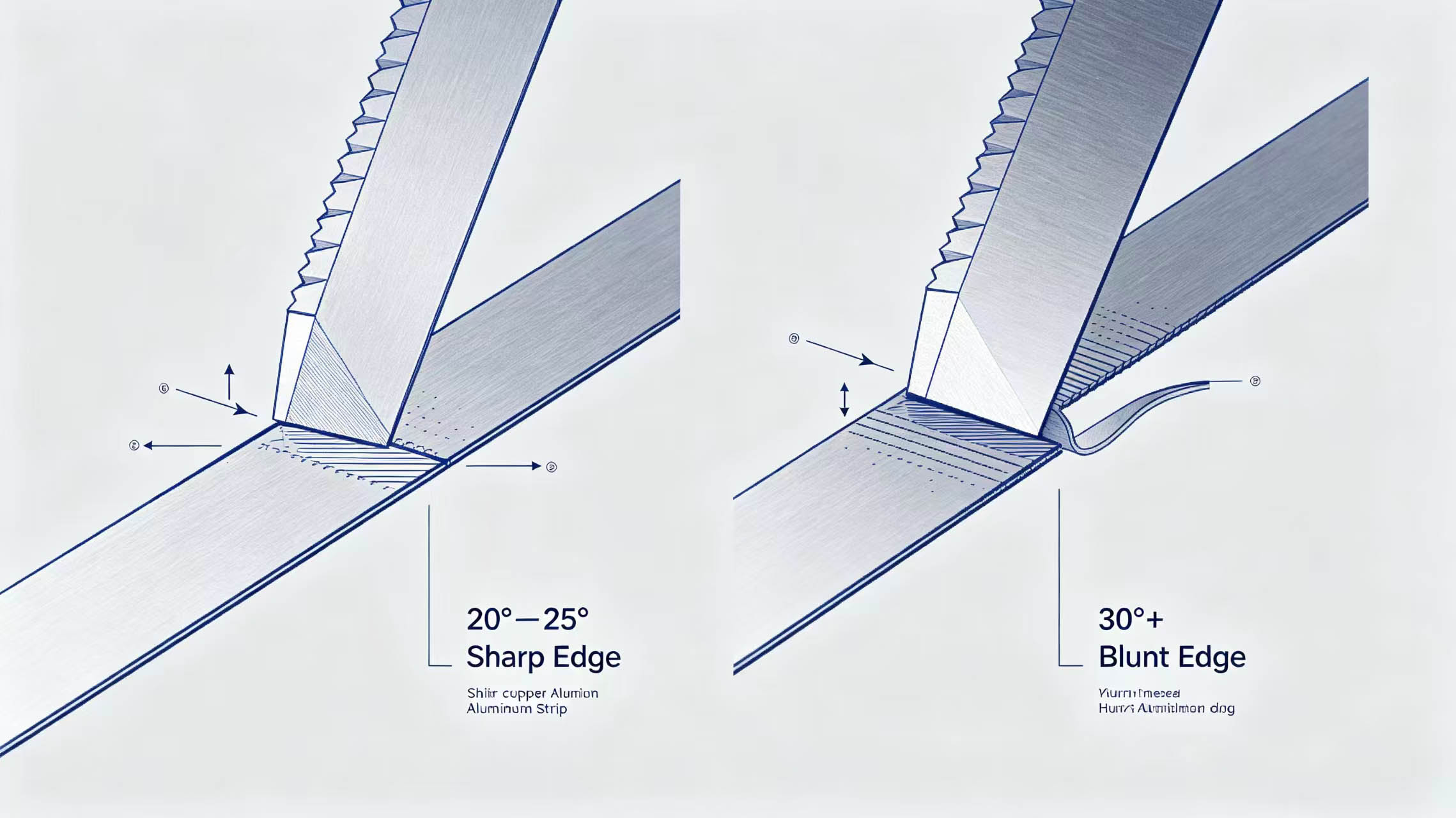 Edge angle comparison diagram Edge angle comparison diagram