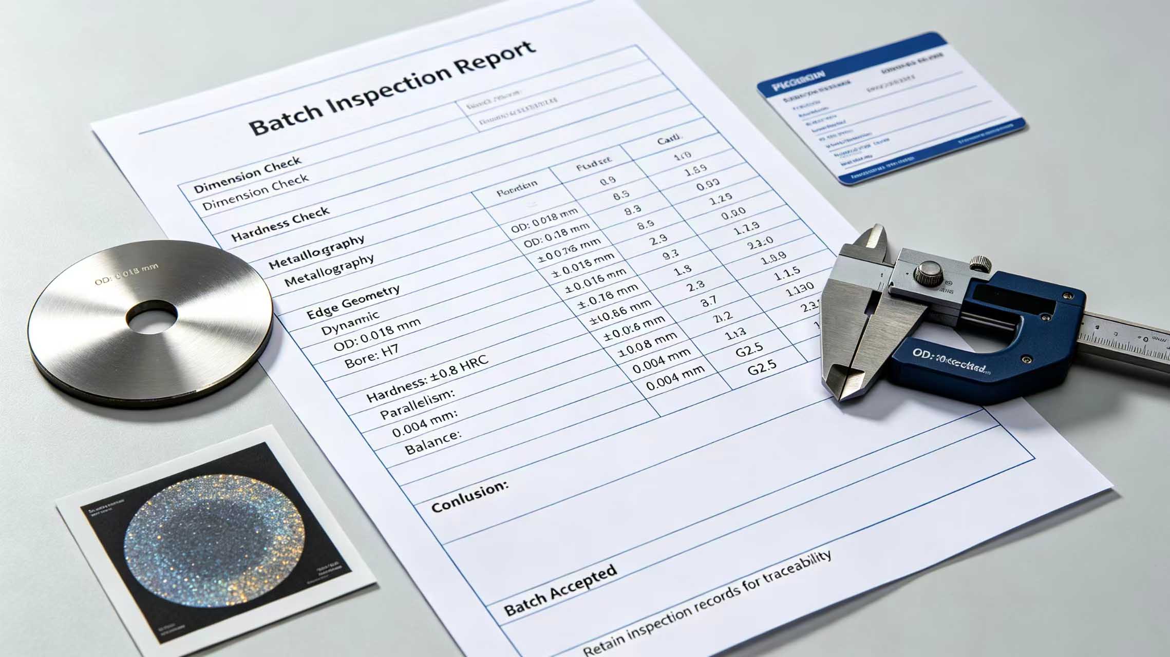 Mingbai batch inspection report example Mingbai batch inspection report example